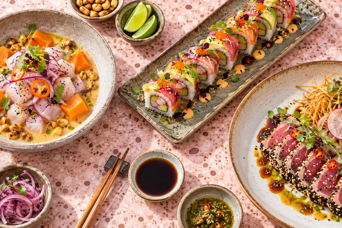 Illustration éditoriale pour Côté Sushi, cuisine japonaise