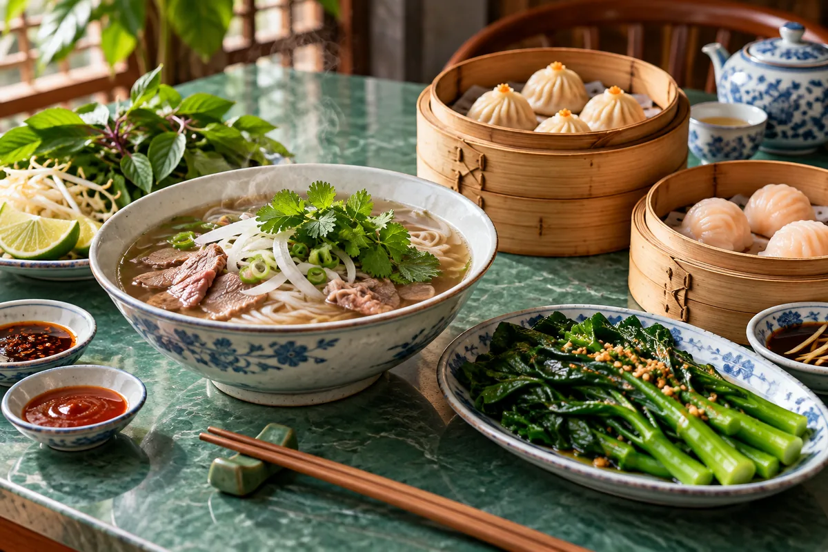 Illustration éditoriale pour Mantes Chinatown, cuisine chinoise