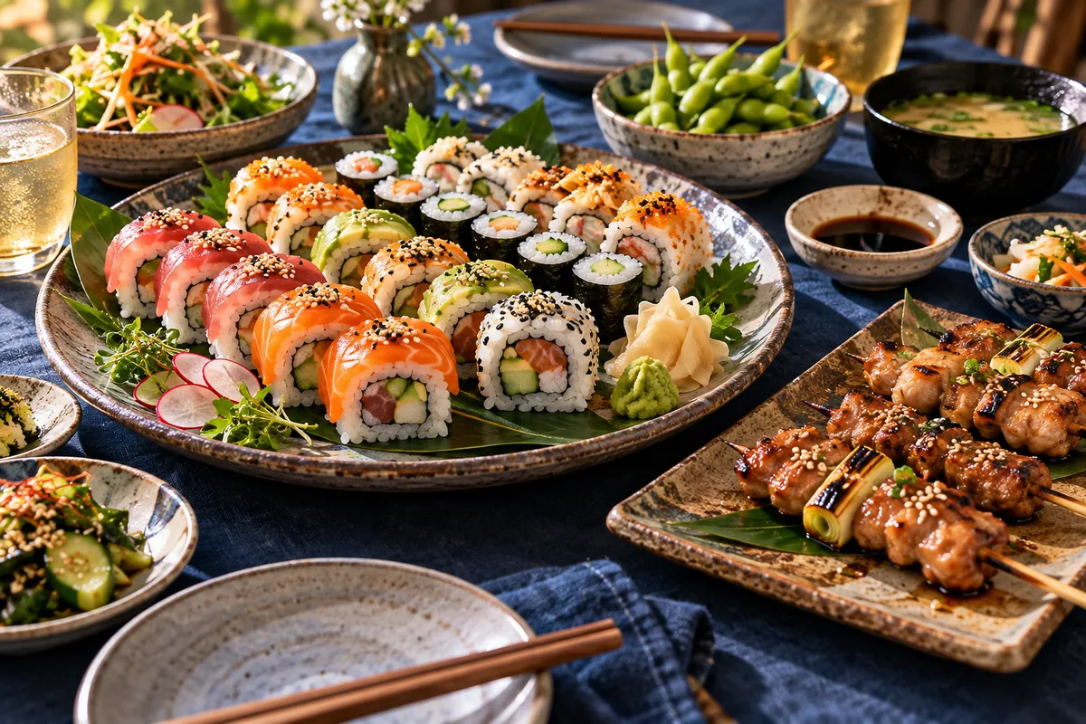 Illustration éditoriale pour Sushi Club, cuisine japonaise