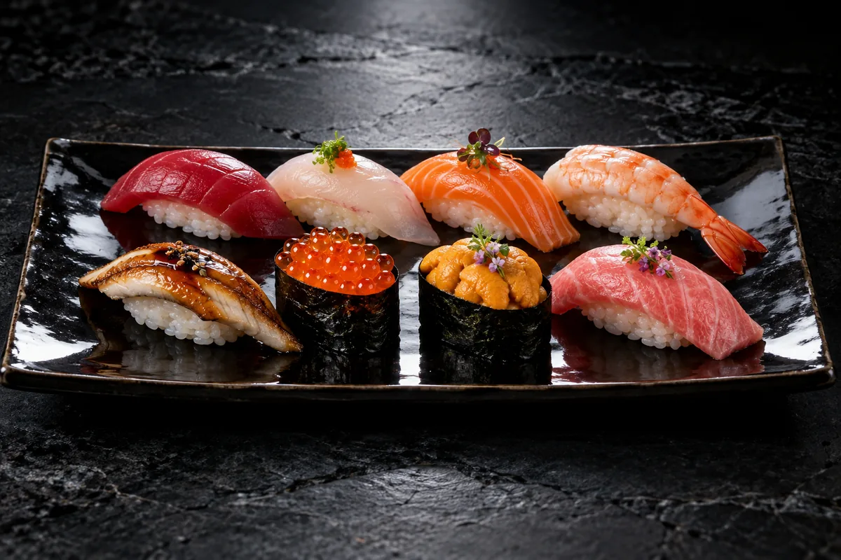 Illustration éditoriale pour Sushi Diamond, cuisine japonaise