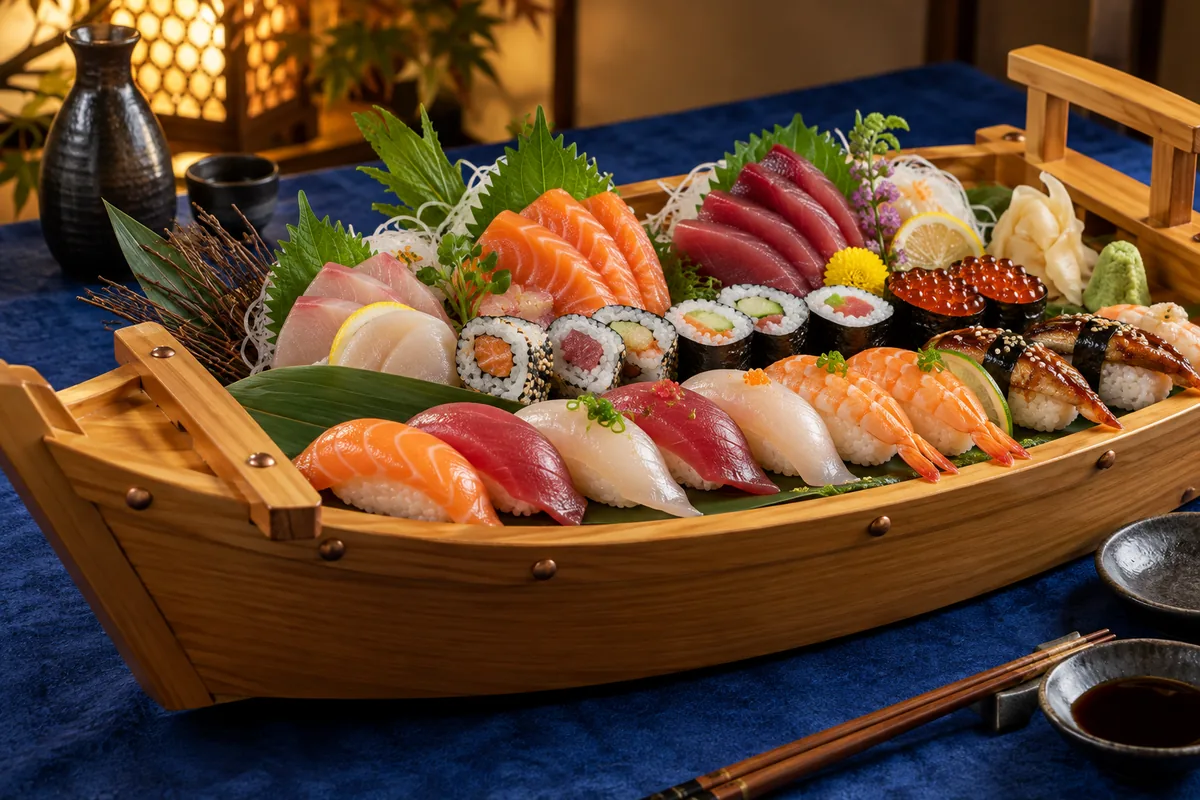 Illustration éditoriale pour Sushi Royale, cuisine japonaise